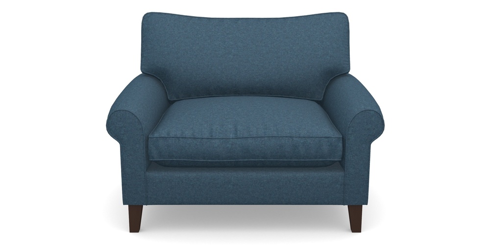 Product photograph of Waverley Scroll Arm Snuggler In Soft Wool - Denim from Sofas and Stuff Limited