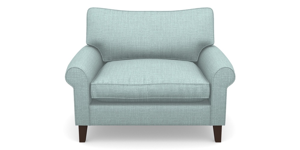 Product photograph of Waverley Scroll Arm Snuggler In Tough As Houses - Soft Teal from Sofas and Stuff Limited