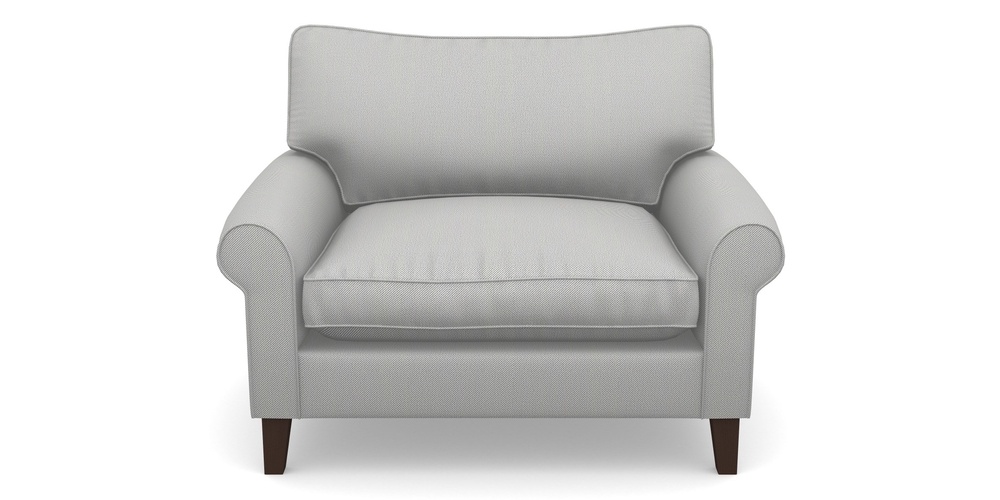 Product photograph of Waverley Scroll Arm Snuggler In Two Tone Plain - Grey from Sofas and Stuff Limited