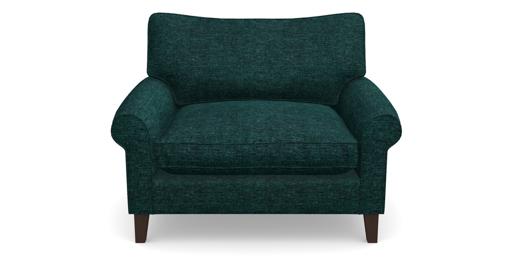 Product photograph of Waverley Scroll Arm Snuggler In Textured Velvet - Viridian from Sofas and Stuff Limited