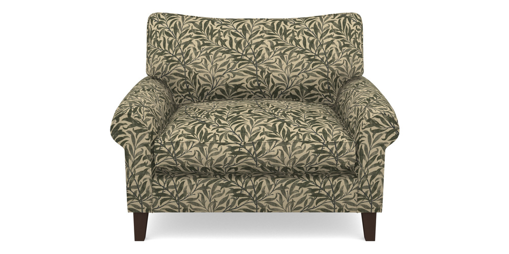 Product photograph of Waverley Scroll Arm Snuggler In V A Drawn From Nature - Willow Bough Large - Dark Green from Sofas and Stuff Limited
