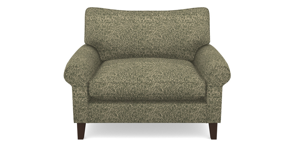 Product photograph of Waverley Scroll Arm Snuggler In V A Drawn From Nature Collection - Willow - Dark Green from Sofas and Stuff Limited