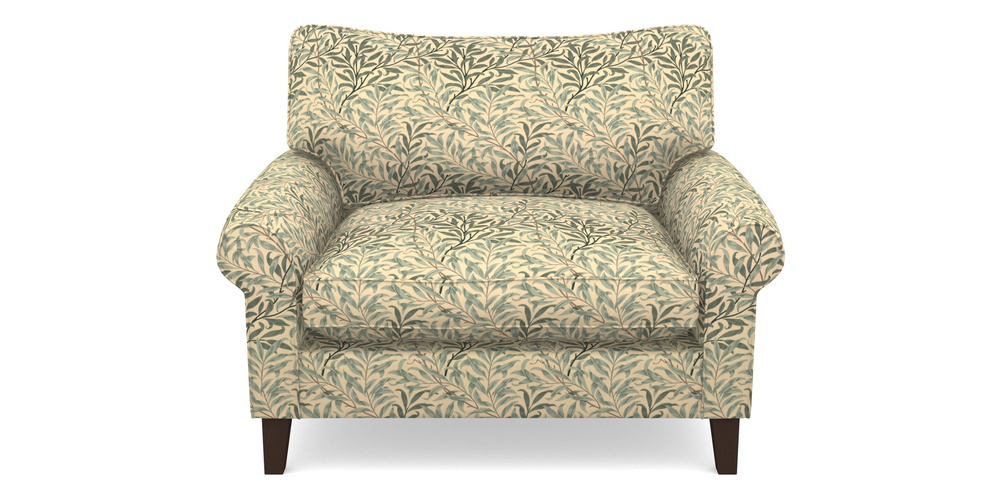 Product photograph of Waverley Scroll Arm Snuggler In William Morris Collection - Willow Boughs - Cream Pale Green from Sofas and Stuff Limited