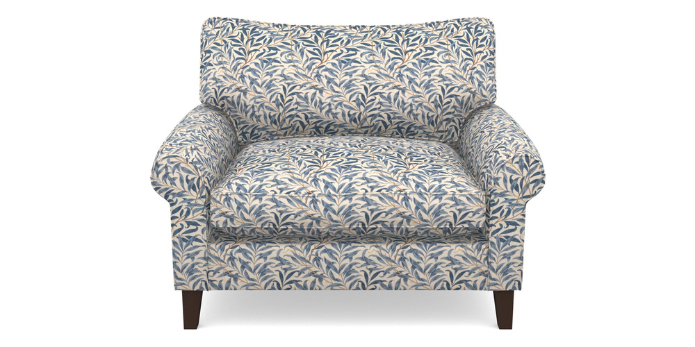 Product photograph of Waverley Scroll Arm Snuggler In William Morris Collection - Willow Boughs - Woad from Sofas and Stuff Limited