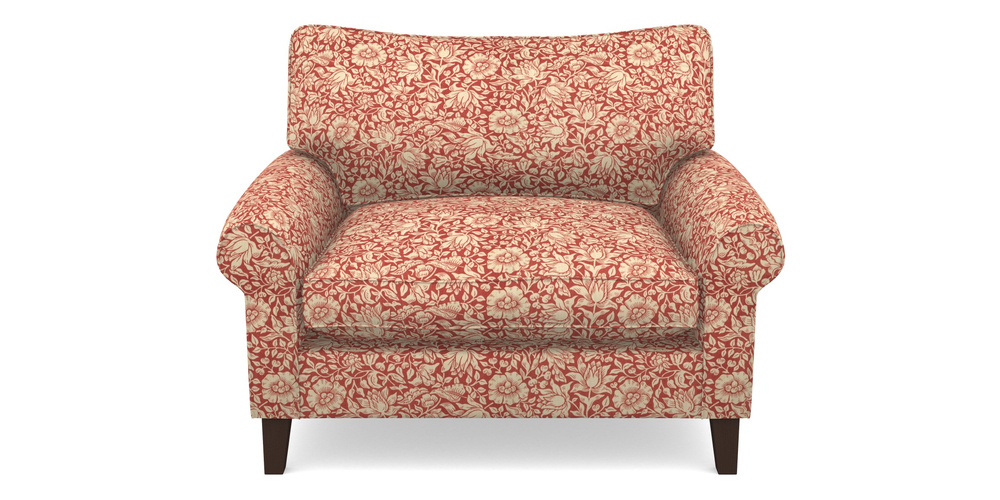 Product photograph of Waverley Scroll Arm Snuggler In William Morris Collection - Mallow - Madder from Sofas and Stuff Limited