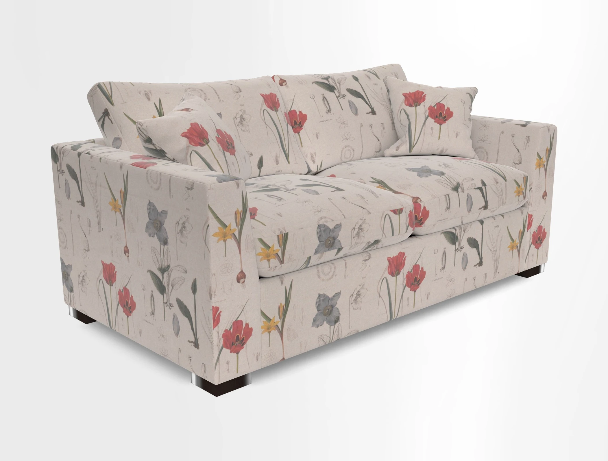 Wadenhoe 3 Seater Sofa Bed in Two Tone Plain Biscuit