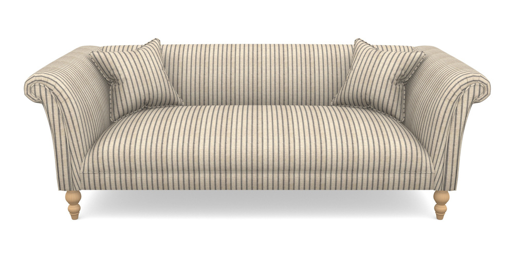 Product photograph of Woodbridge Bespoke 3 Seater Sofas In Cloth 18 Stripe Ticking - Cloth 18 Stripe Ticking Bible Black from Sofas and Stuff Limited