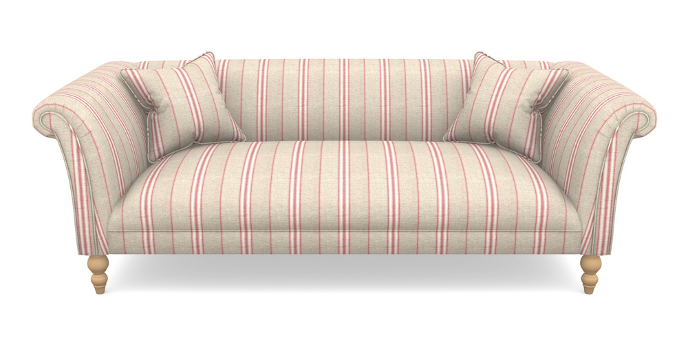 Product photograph of Woodbridge Bespoke 3 Seater Sofas In Cloth 18 Stripe Regimental - Cloth 18 Stripe Regimental Cranberry from Sofas and Stuff Limited