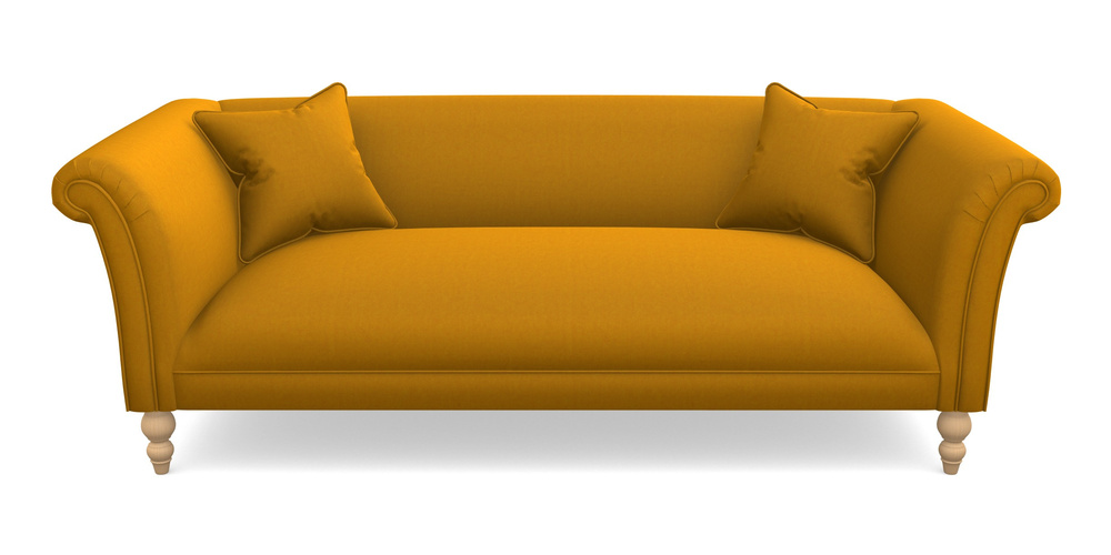 Product photograph of Woodbridge Bespoke 3 Seater Sofas In House Velvet - Saffron from Sofas and Stuff Limited