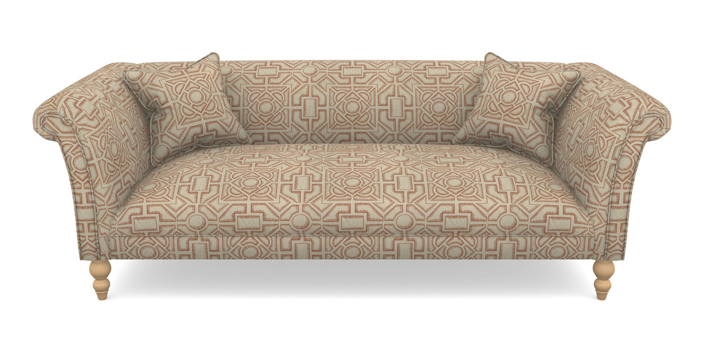 Product photograph of Woodbridge Bespoke 3 Seater Sofas In Rhs Collection - Large Knot Garden Linen - Terracotta from Sofas and Stuff Limited