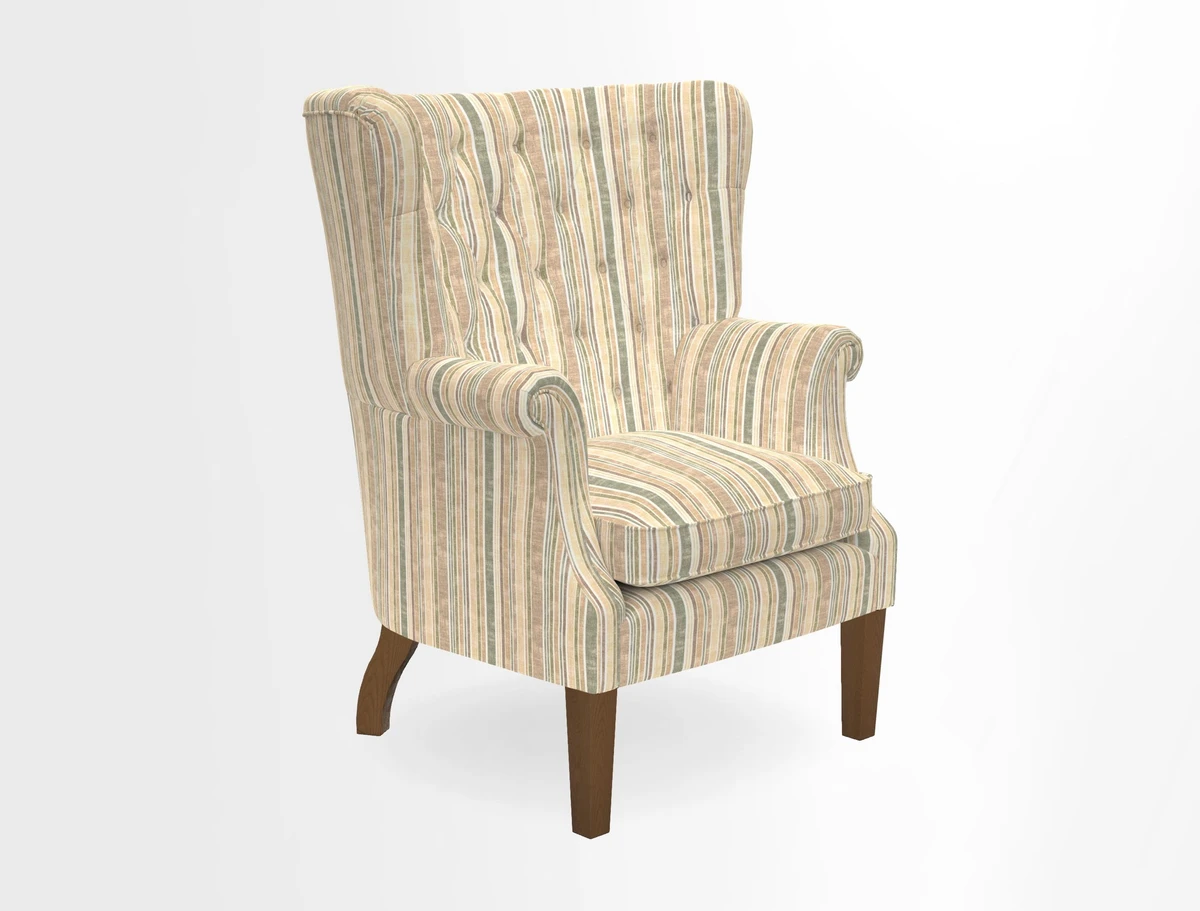 Whitewell Chair in RHS Collection Gertrude Jekyll Lattice Navy with Seat Back and Arms in Mohair Velvet Petrol