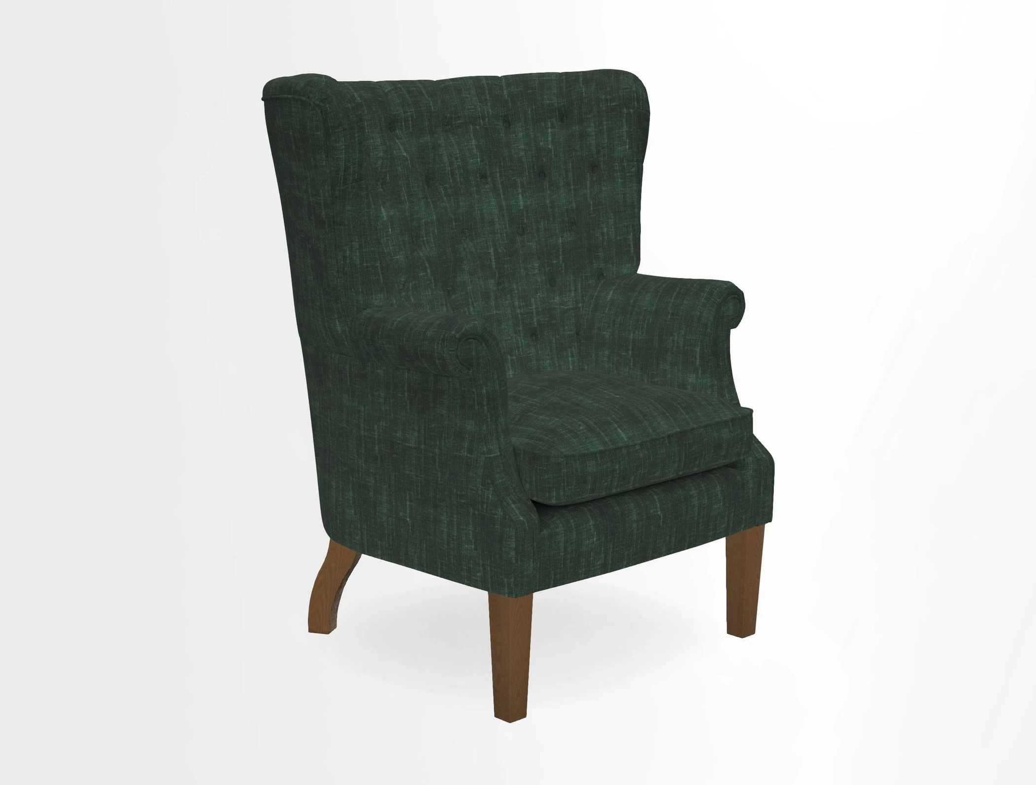Whitewell Chair in RHS Collection Gertrude Jekyll Lattice Navy with Seat Back and Arms in Mohair Velvet Petrol