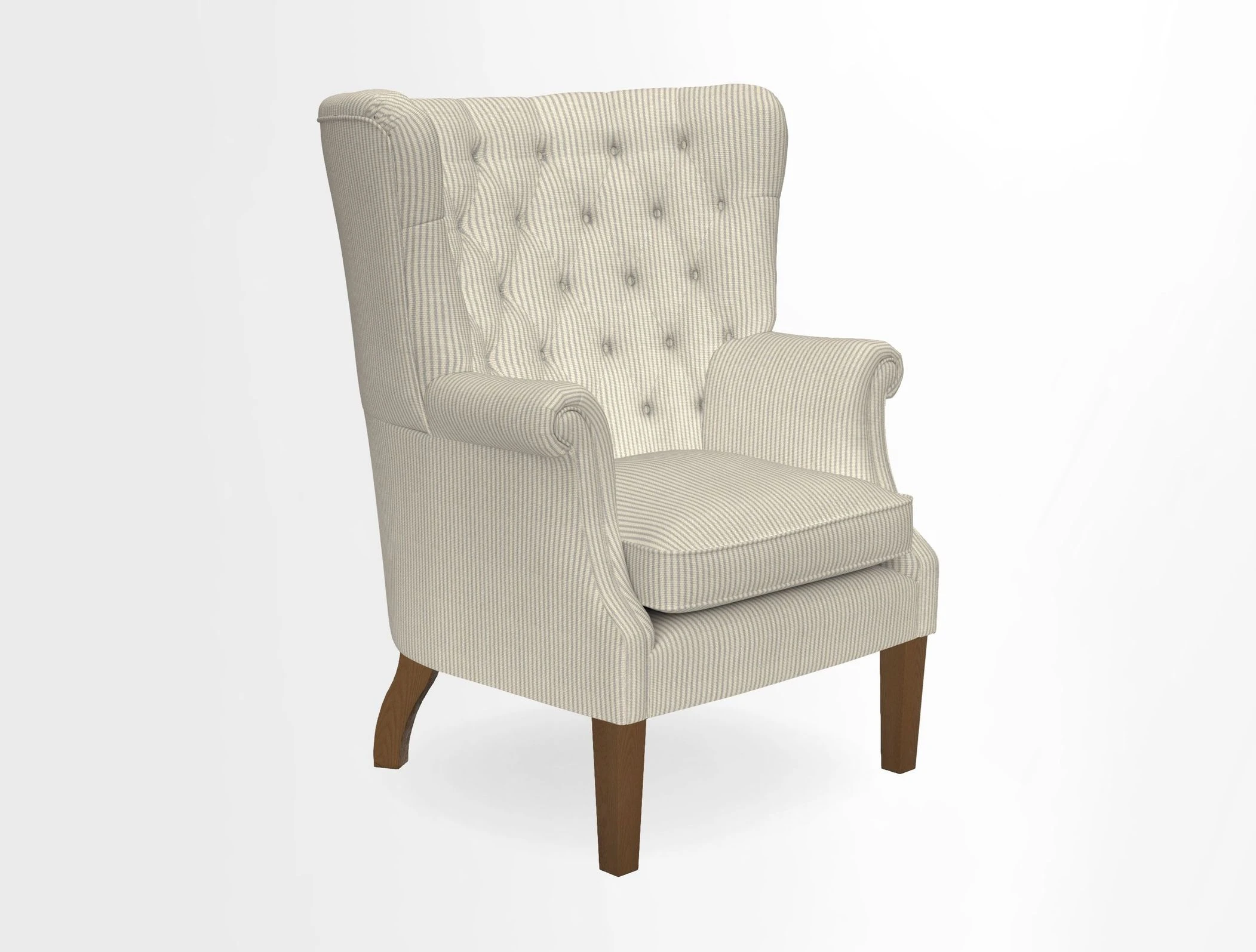 Whitewell Chair in RHS Collection Gertrude Jekyll Lattice Navy with Seat Back and Arms in Mohair Velvet Petrol
