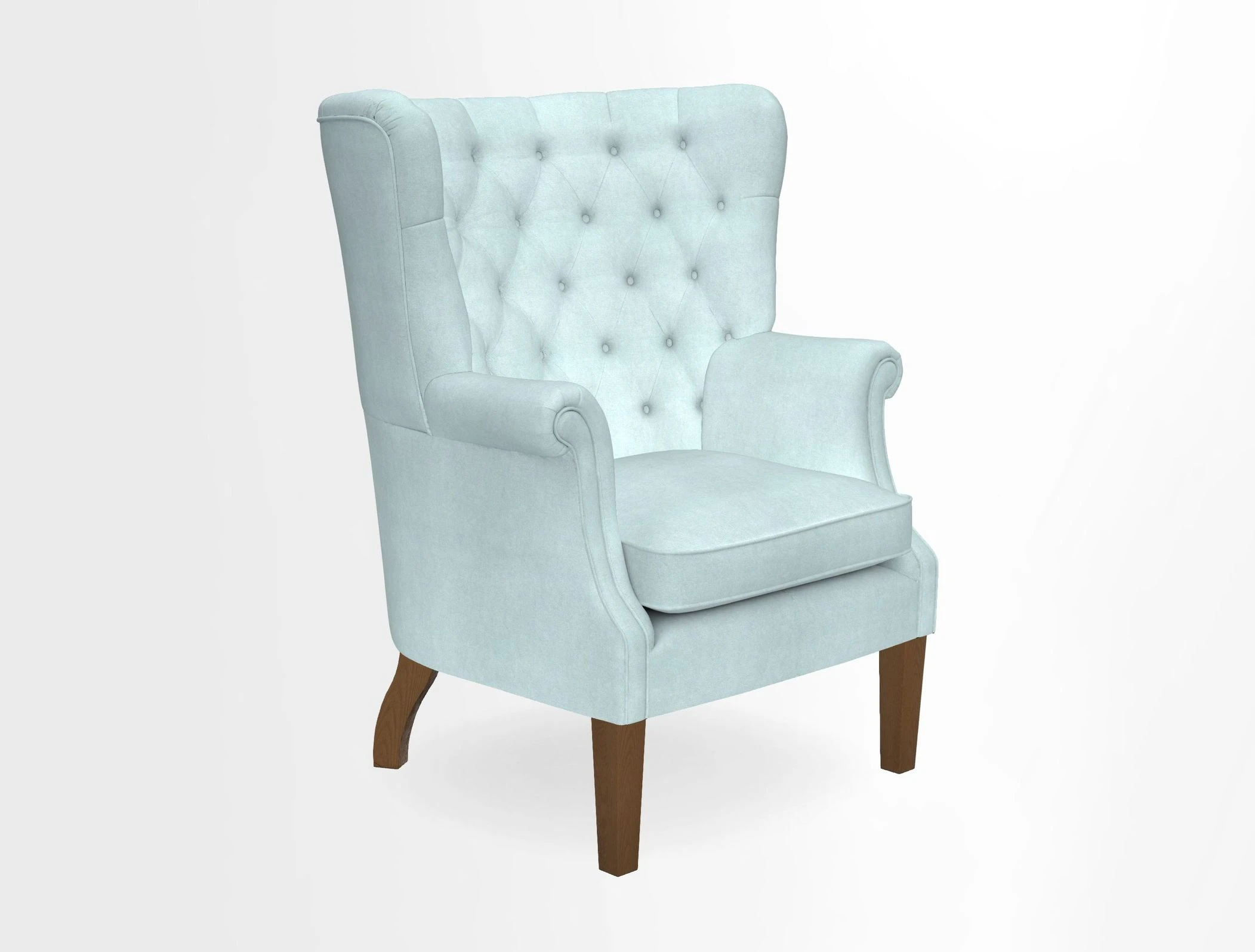 Whitewell Chair in RHS Collection Gertrude Jekyll Lattice Navy with Seat Back and Arms in Mohair Velvet Petrol