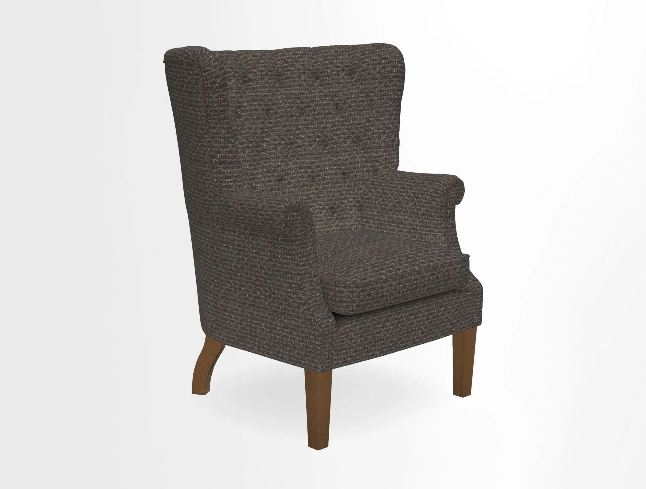 Whitewell Chair in RHS Collection Gertrude Jekyll Lattice Navy with Seat Back and Arms in Mohair Velvet Petrol
