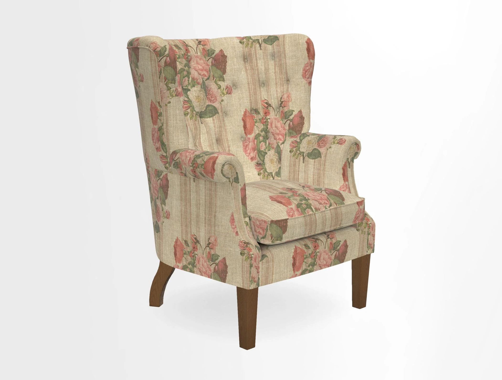 Whitewell Chair in RHS Collection Gertrude Jekyll Lattice Navy with Seat Back and Arms in Mohair Velvet Petrol