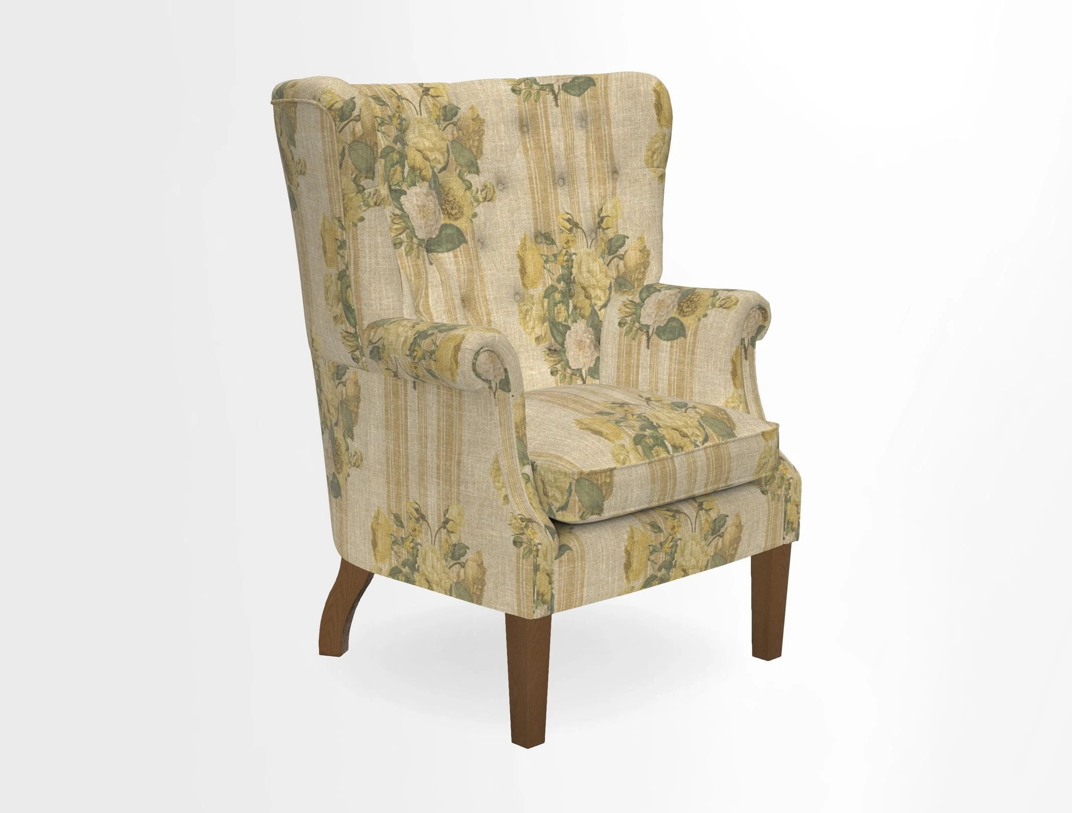 Whitewell Chair in RHS Collection Gertrude Jekyll Lattice Navy with Seat Back and Arms in Mohair Velvet Petrol