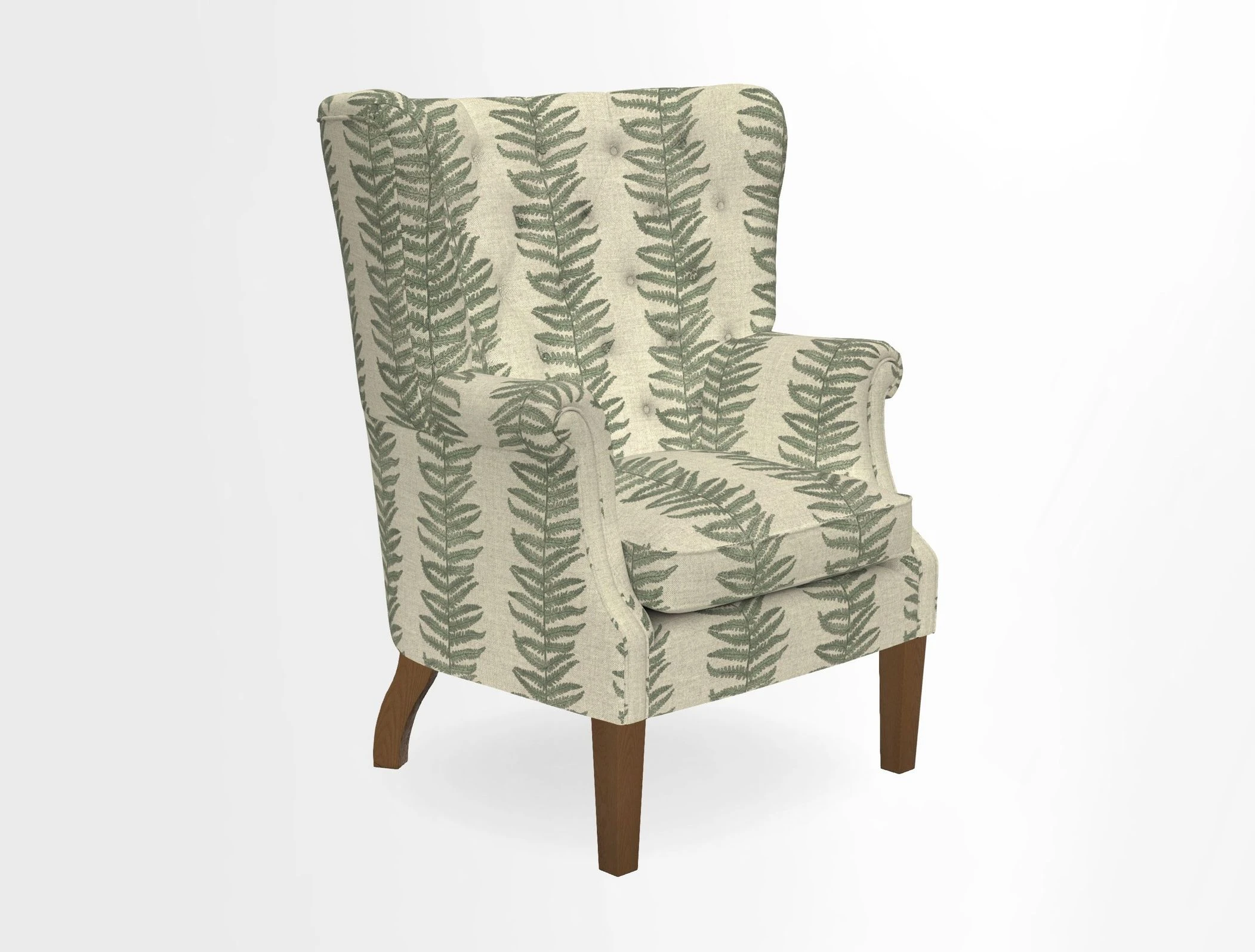 Whitewell Chair in RHS Collection Gertrude Jekyll Lattice Navy with Seat Back and Arms in Mohair Velvet Petrol