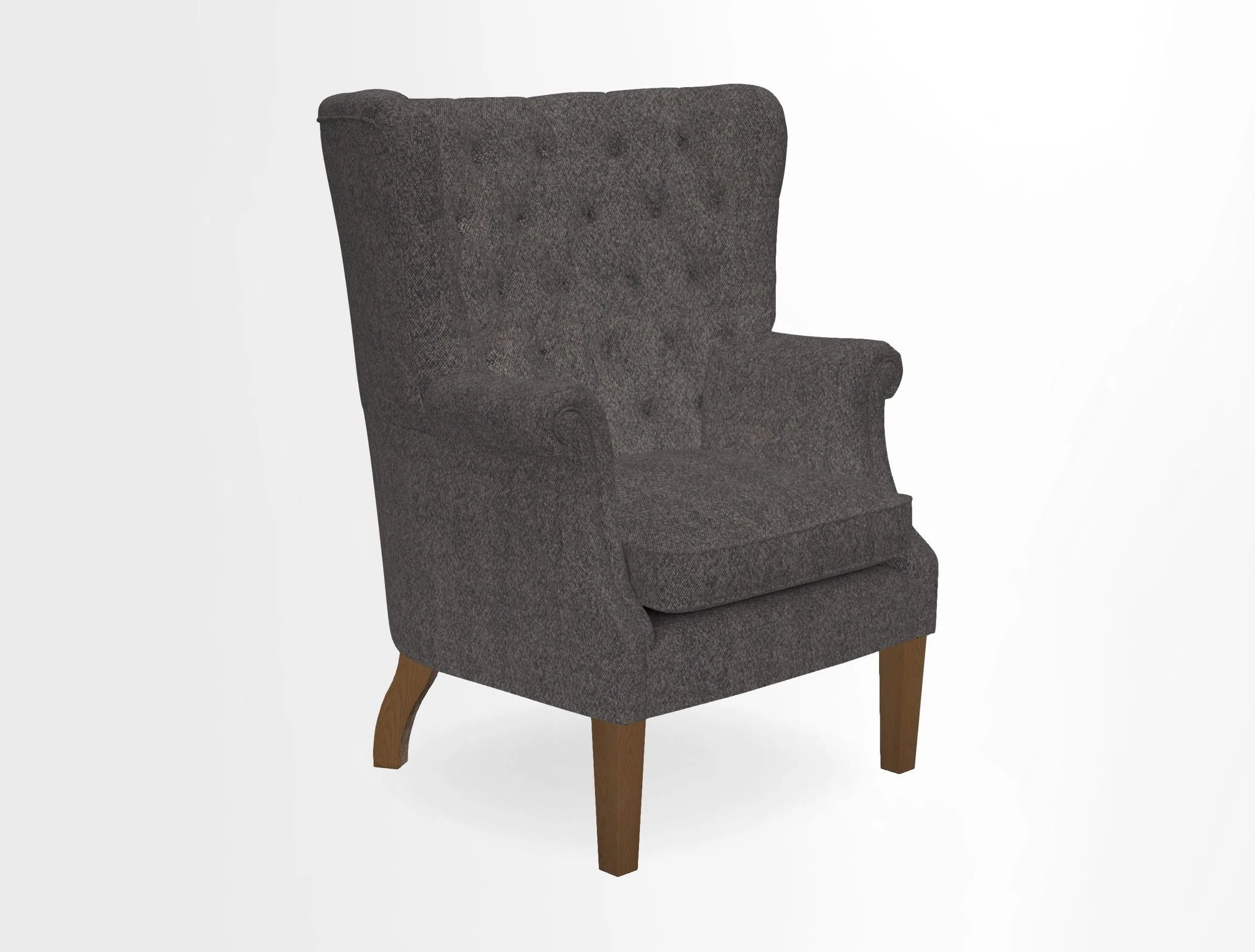 Whitewell Chair in RHS Collection Gertrude Jekyll Lattice Navy with Seat Back and Arms in Mohair Velvet Petrol