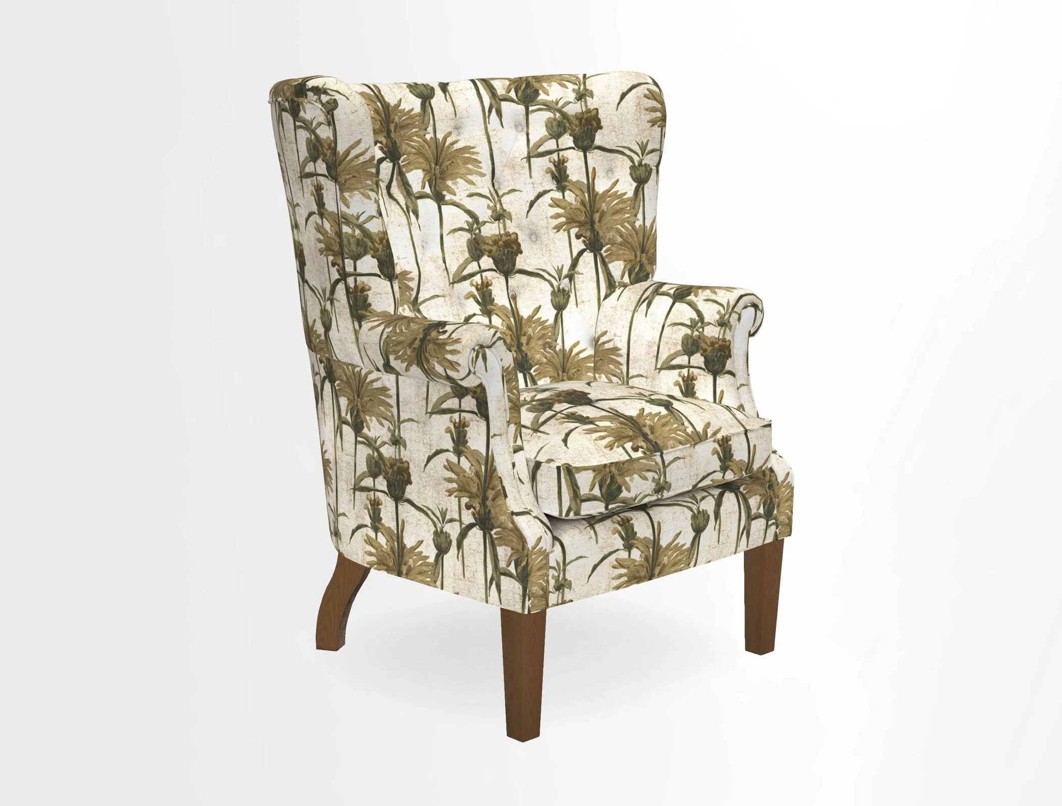 Whitewell Chair in RHS Collection Gertrude Jekyll Lattice Navy with Seat Back and Arms in Mohair Velvet Petrol