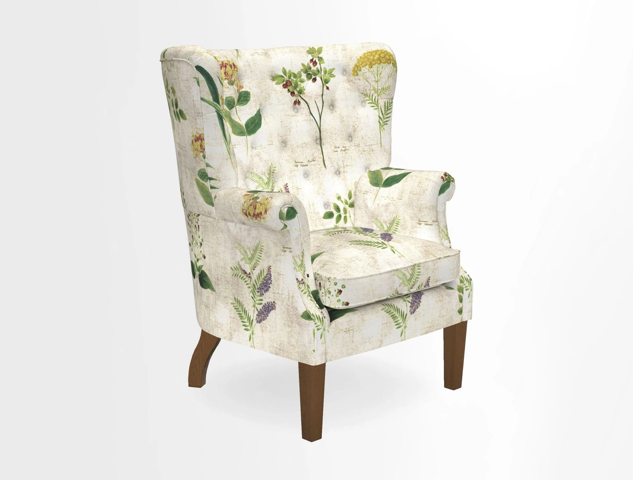Whitewell Chair in RHS Collection Gertrude Jekyll Lattice Navy with Seat Back and Arms in Mohair Velvet Petrol
