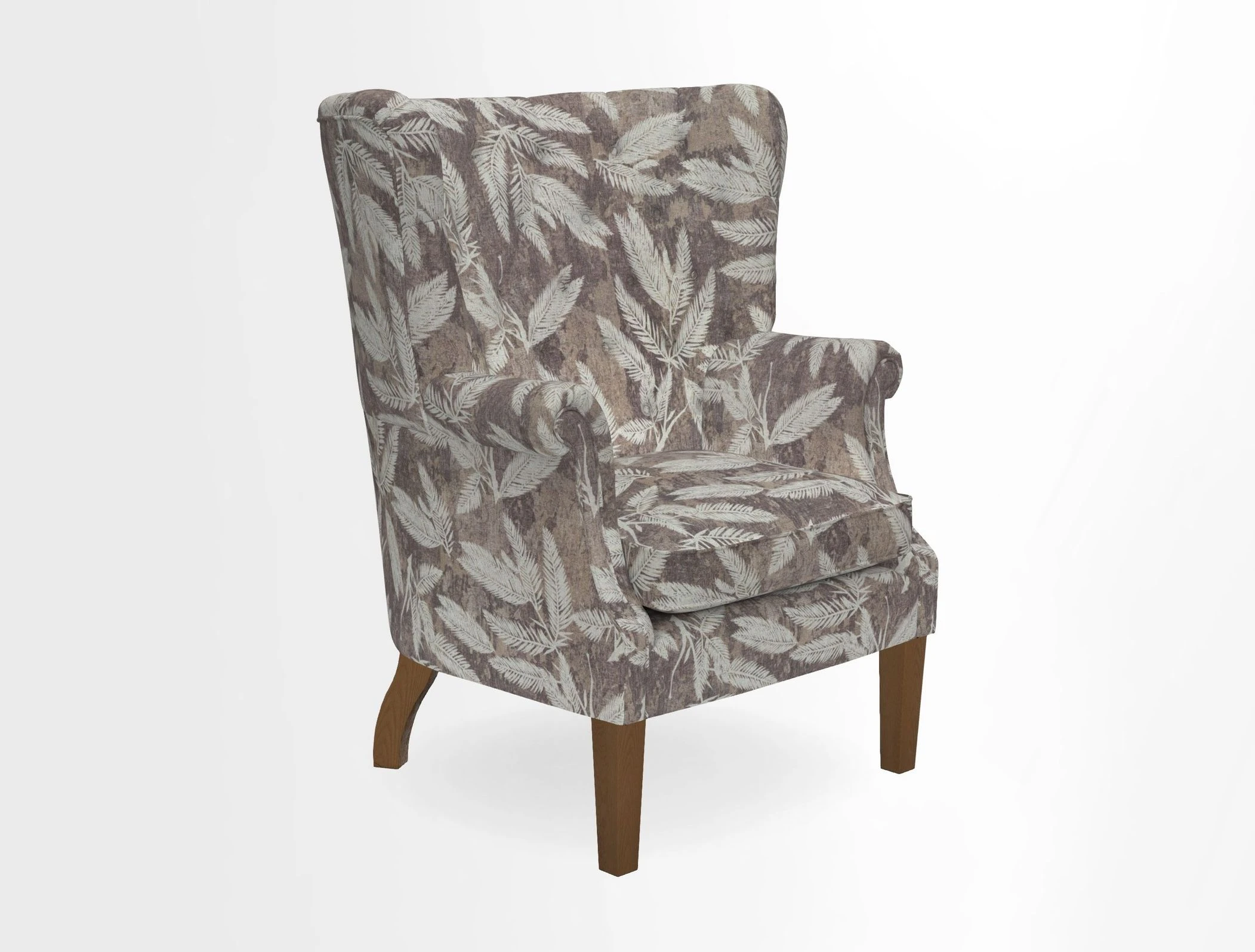 Whitewell Chair in RHS Collection Gertrude Jekyll Lattice Navy with Seat Back and Arms in Mohair Velvet Petrol