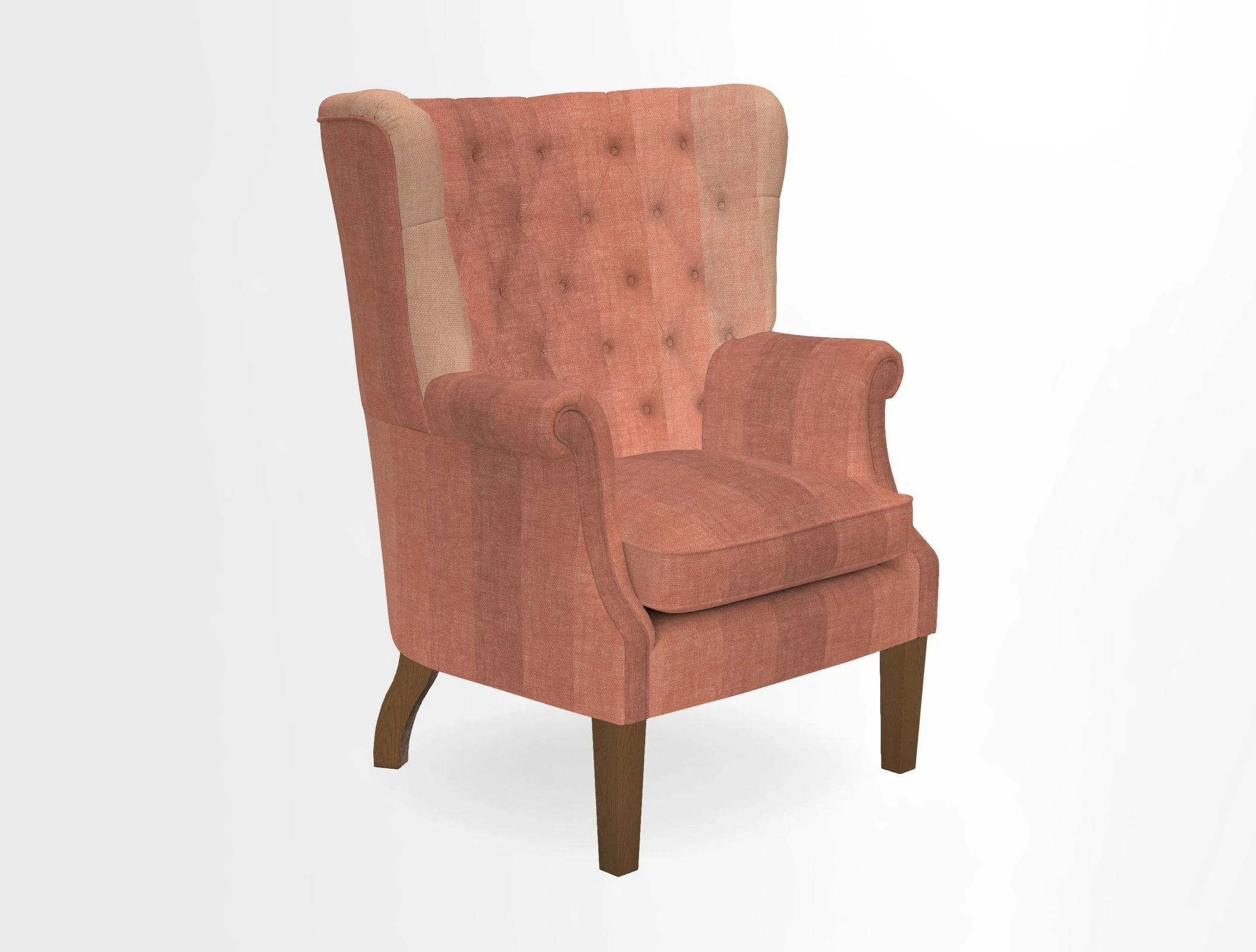 Whitewell Chair in RHS Collection Gertrude Jekyll Lattice Navy with Seat Back and Arms in Mohair Velvet Petrol