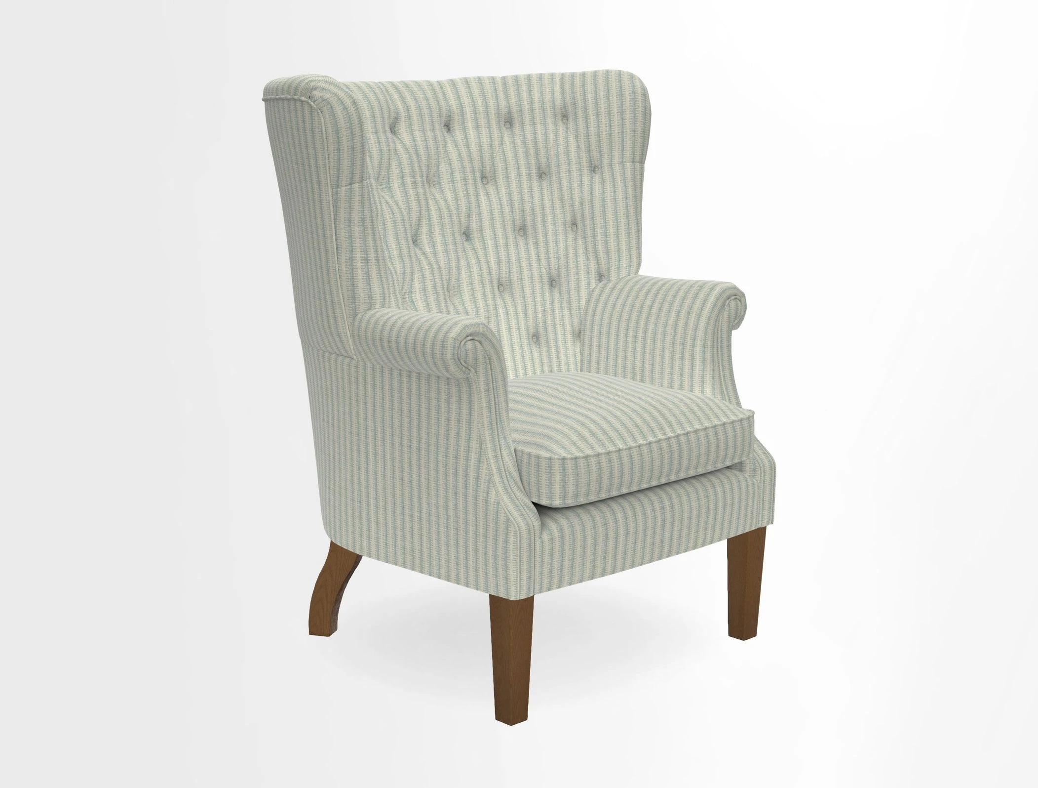 Whitewell Chair in RHS Collection Gertrude Jekyll Lattice Navy with Seat Back and Arms in Mohair Velvet Petrol
