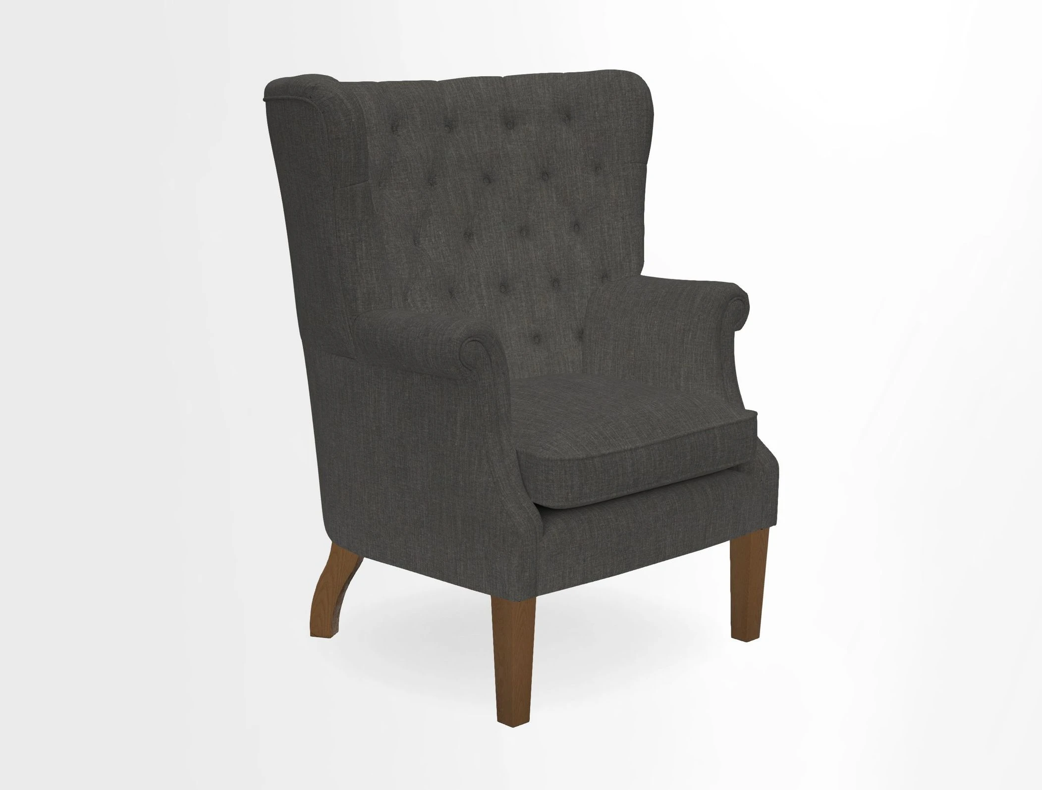 Whitewell Chair in RHS Collection Gertrude Jekyll Lattice Navy with Seat Back and Arms in Mohair Velvet Petrol