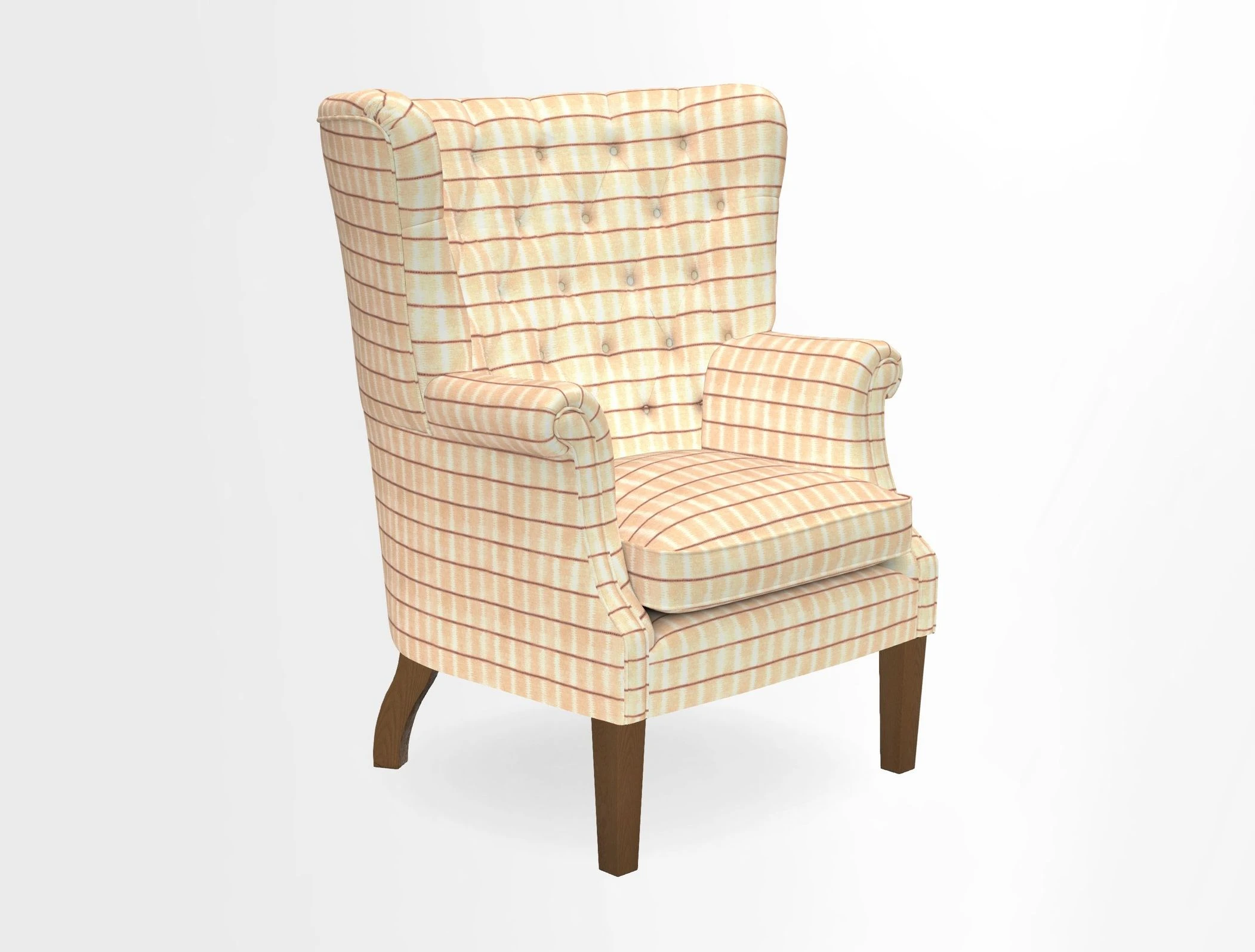 Whitewell Chair in RHS Collection Gertrude Jekyll Lattice Navy with Seat Back and Arms in Mohair Velvet Petrol