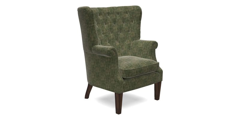 Whitewell Chair in RHS Collection Gertrude Jekyll Lattice Navy with Seat Back and Arms in Mohair Velvet Petrol