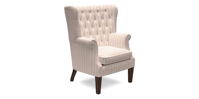 Whitewell Chair in RHS Collection Gertrude Jekyll Lattice Navy with Seat Back and Arms in Mohair Velvet Petrol