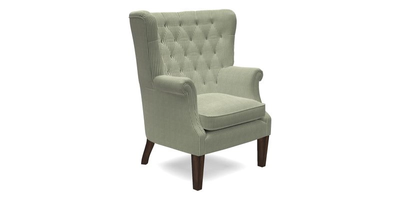 Whitewell Chair in RHS Collection Gertrude Jekyll Lattice Navy with Seat Back and Arms in Mohair Velvet Petrol