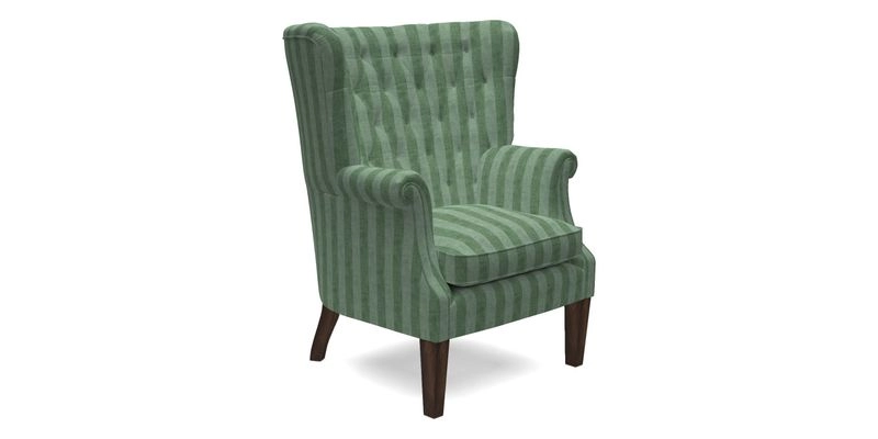 Whitewell Chair in RHS Collection Gertrude Jekyll Lattice Navy with Seat Back and Arms in Mohair Velvet Petrol