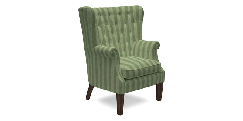 Whitewell Chair in RHS Collection Gertrude Jekyll Lattice Navy with Seat Back and Arms in Mohair Velvet Petrol