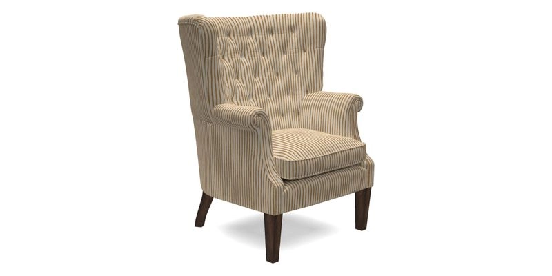 Whitewell Chair in RHS Collection Gertrude Jekyll Lattice Navy with Seat Back and Arms in Mohair Velvet Petrol