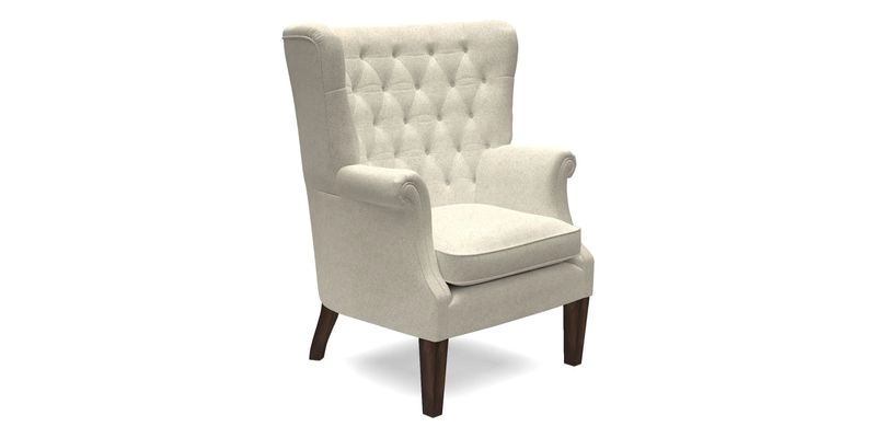 Whitewell Chair in RHS Collection Gertrude Jekyll Lattice Navy with Seat Back and Arms in Mohair Velvet Petrol