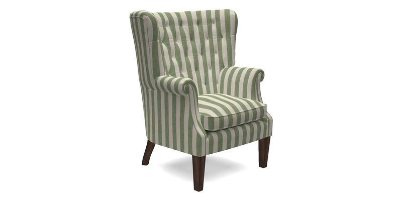 Whitewell Chair in RHS Collection Gertrude Jekyll Lattice Navy with Seat Back and Arms in Mohair Velvet Petrol