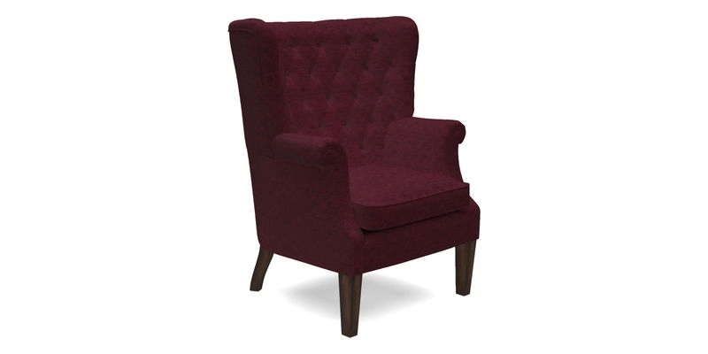 Whitewell Chair in RHS Collection Gertrude Jekyll Lattice Navy with Seat Back and Arms in Mohair Velvet Petrol