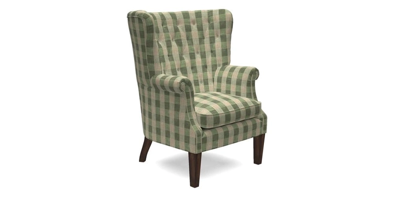 Whitewell Chair in RHS Collection Gertrude Jekyll Lattice Navy with Seat Back and Arms in Mohair Velvet Petrol