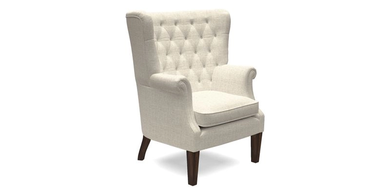 Whitewell Chair in RHS Collection Gertrude Jekyll Lattice Navy with Seat Back and Arms in Mohair Velvet Petrol