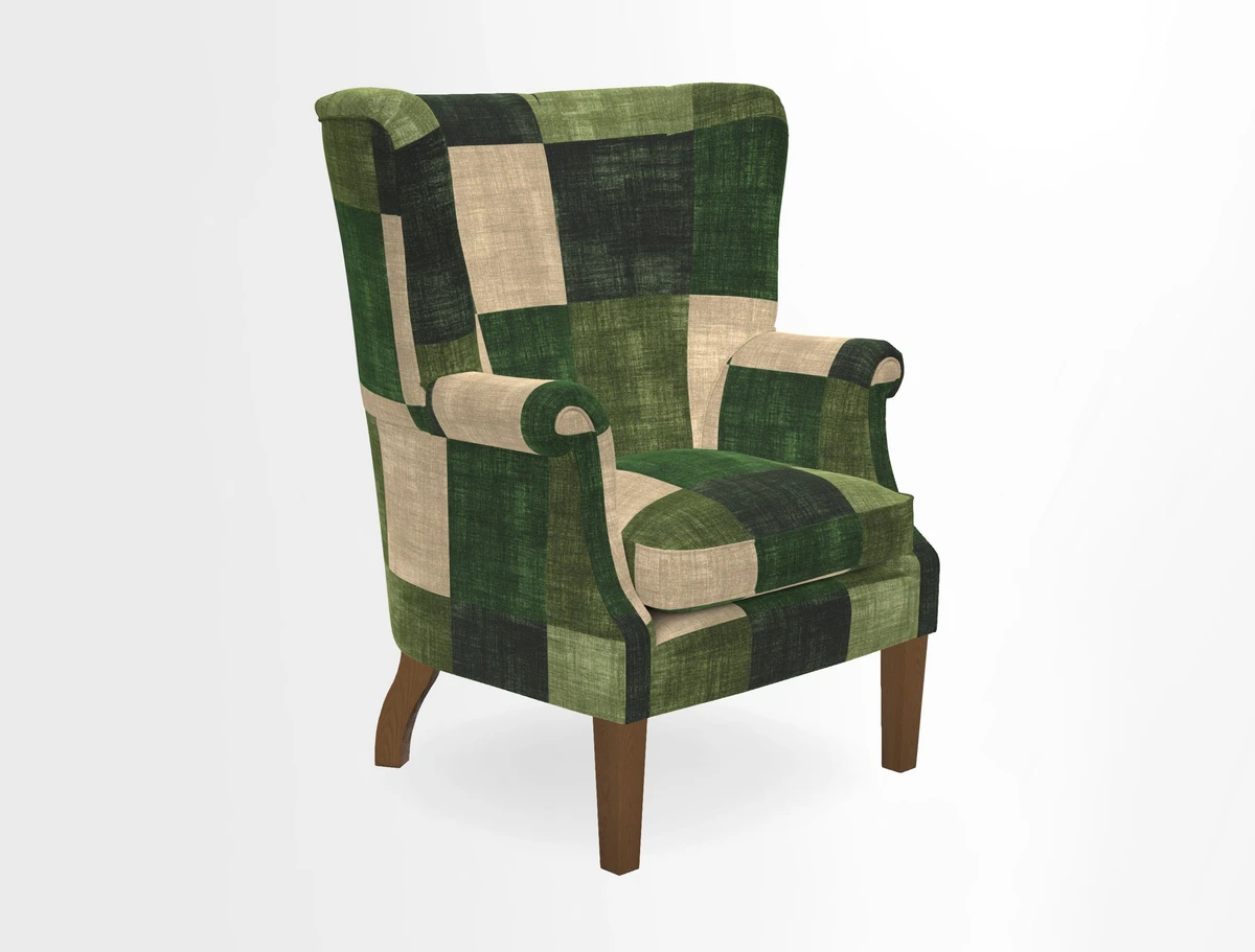 Whitewell Fluted Chair in Textured Velvet Veridian