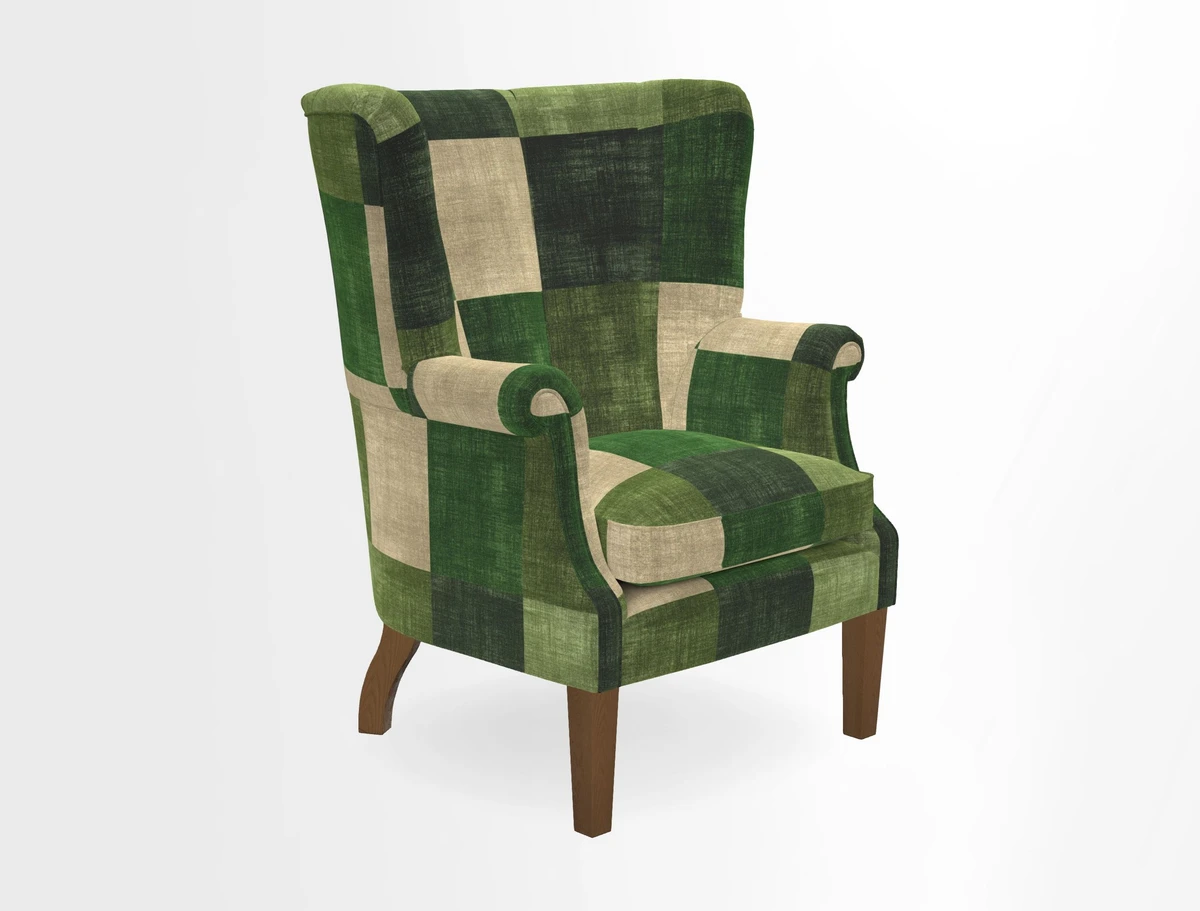 Whitewell Fluted Chair in Textured Velvet Veridian