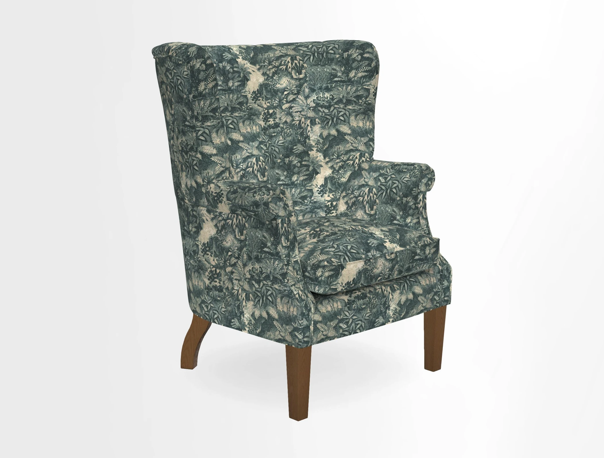 Whitewell Fluted Chair in Textured Velvet Veridian