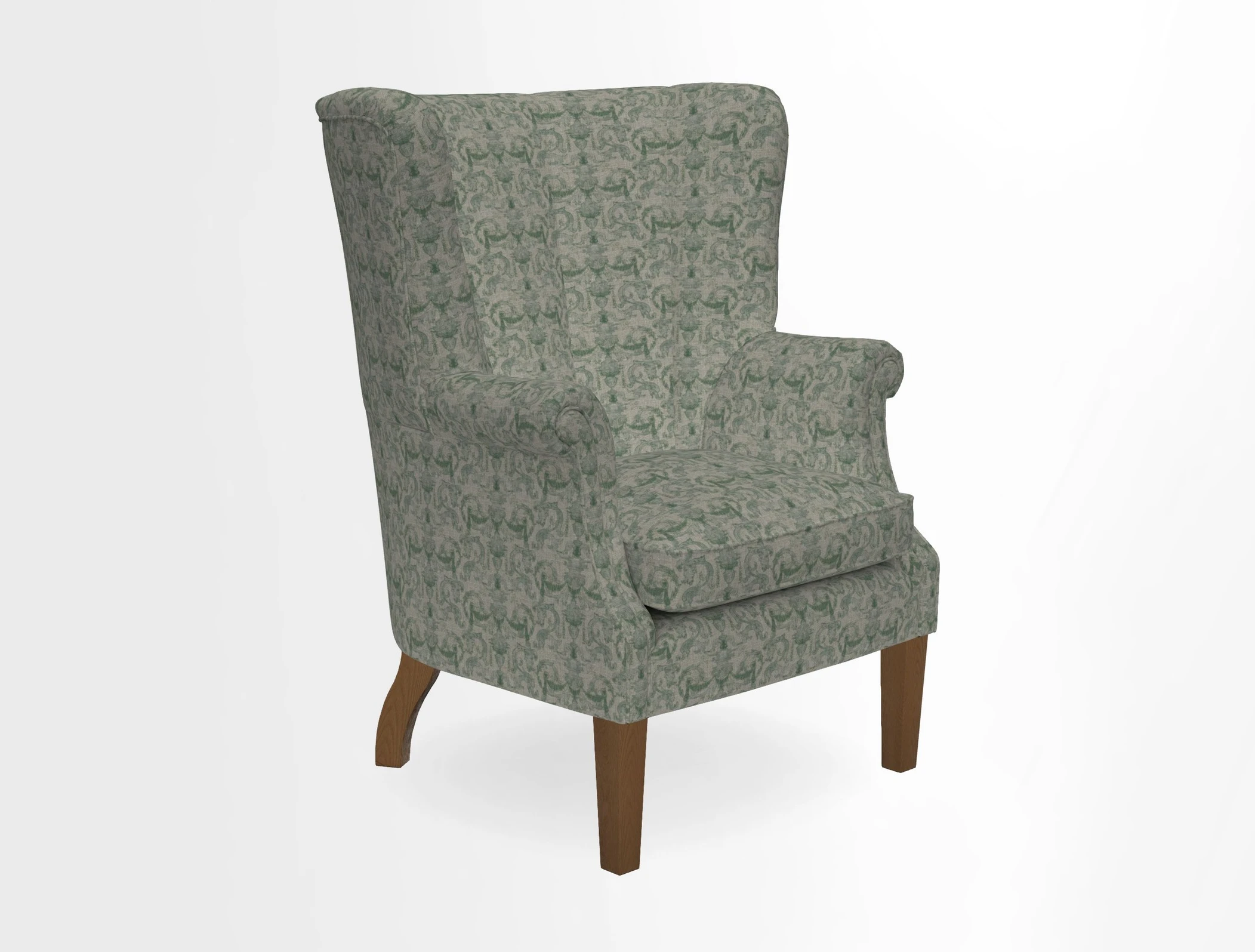 Whitewell Fluted Chair in Textured Velvet Veridian