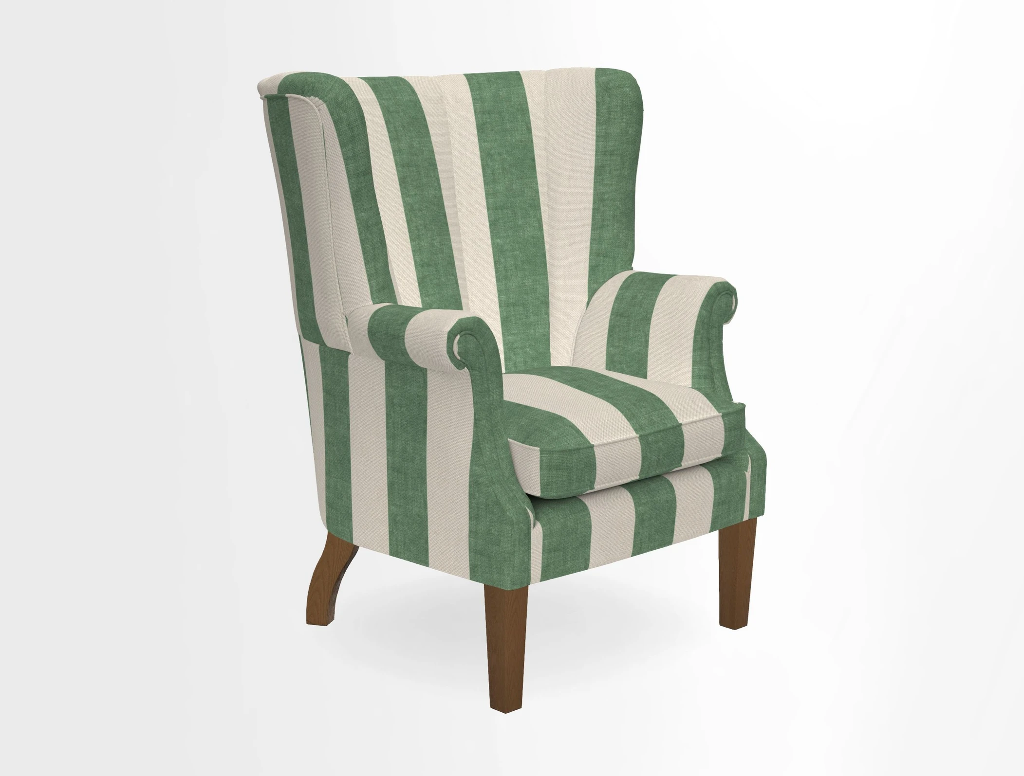 Whitewell Fluted Chair in Textured Velvet Veridian