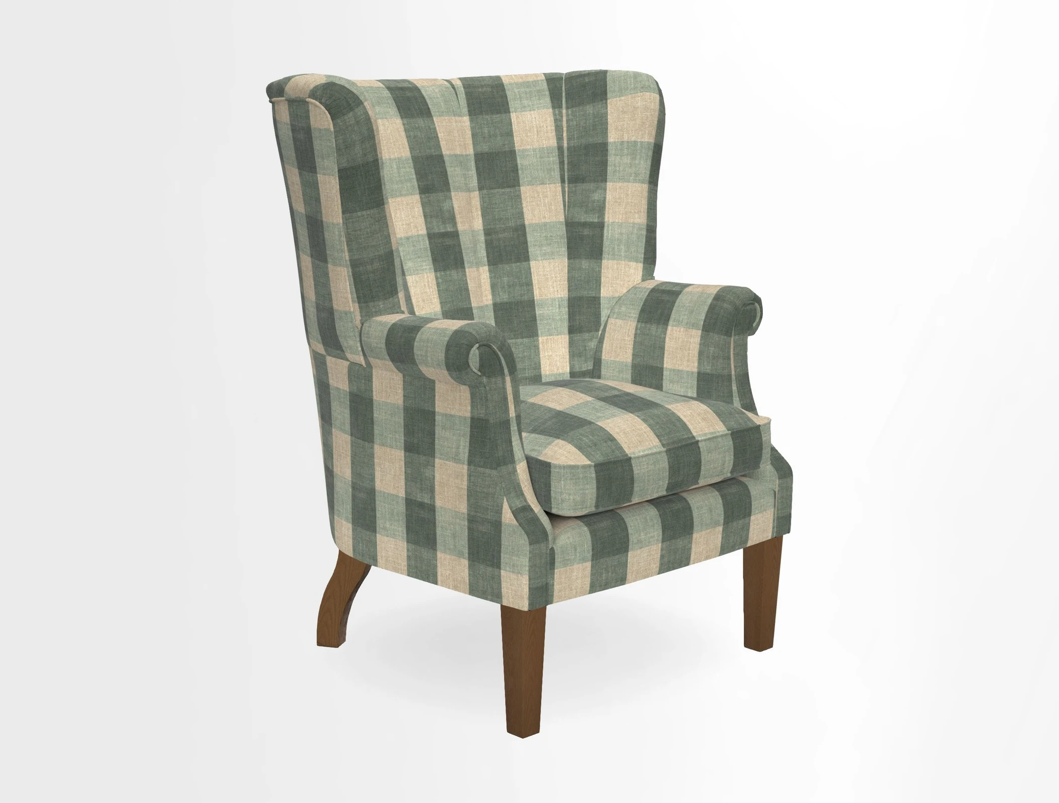 Whitewell Fluted Chair in Textured Velvet Veridian