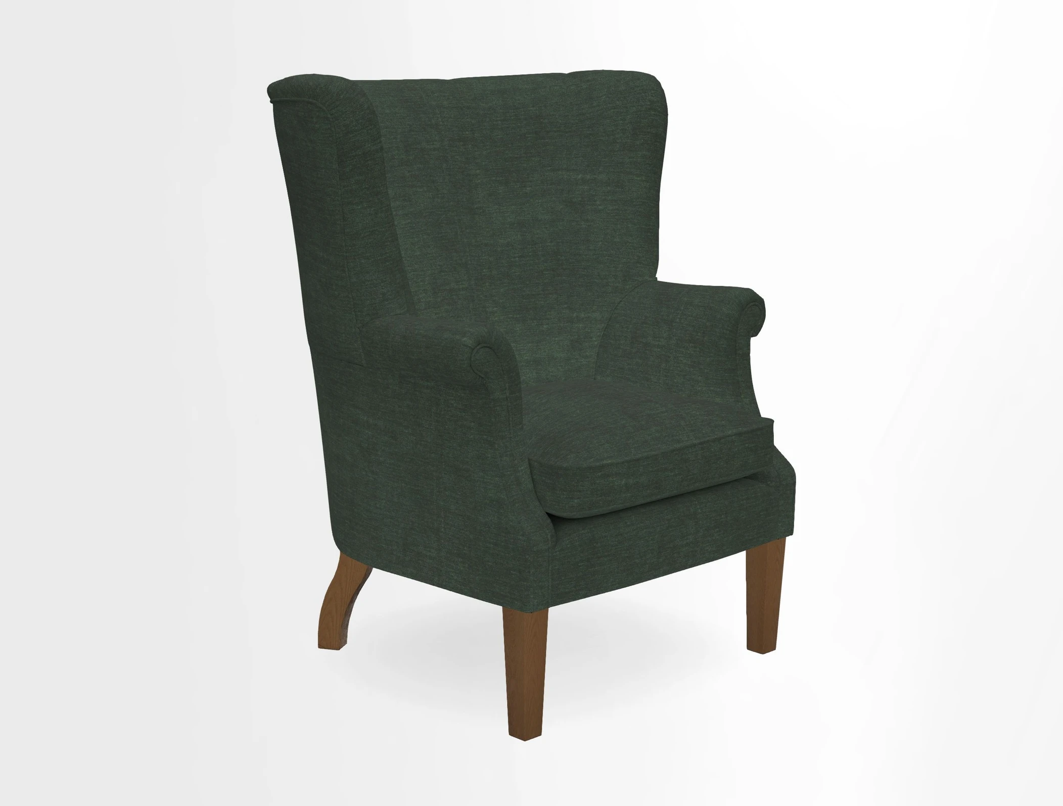 Whitewell Fluted Chair in Textured Velvet Veridian