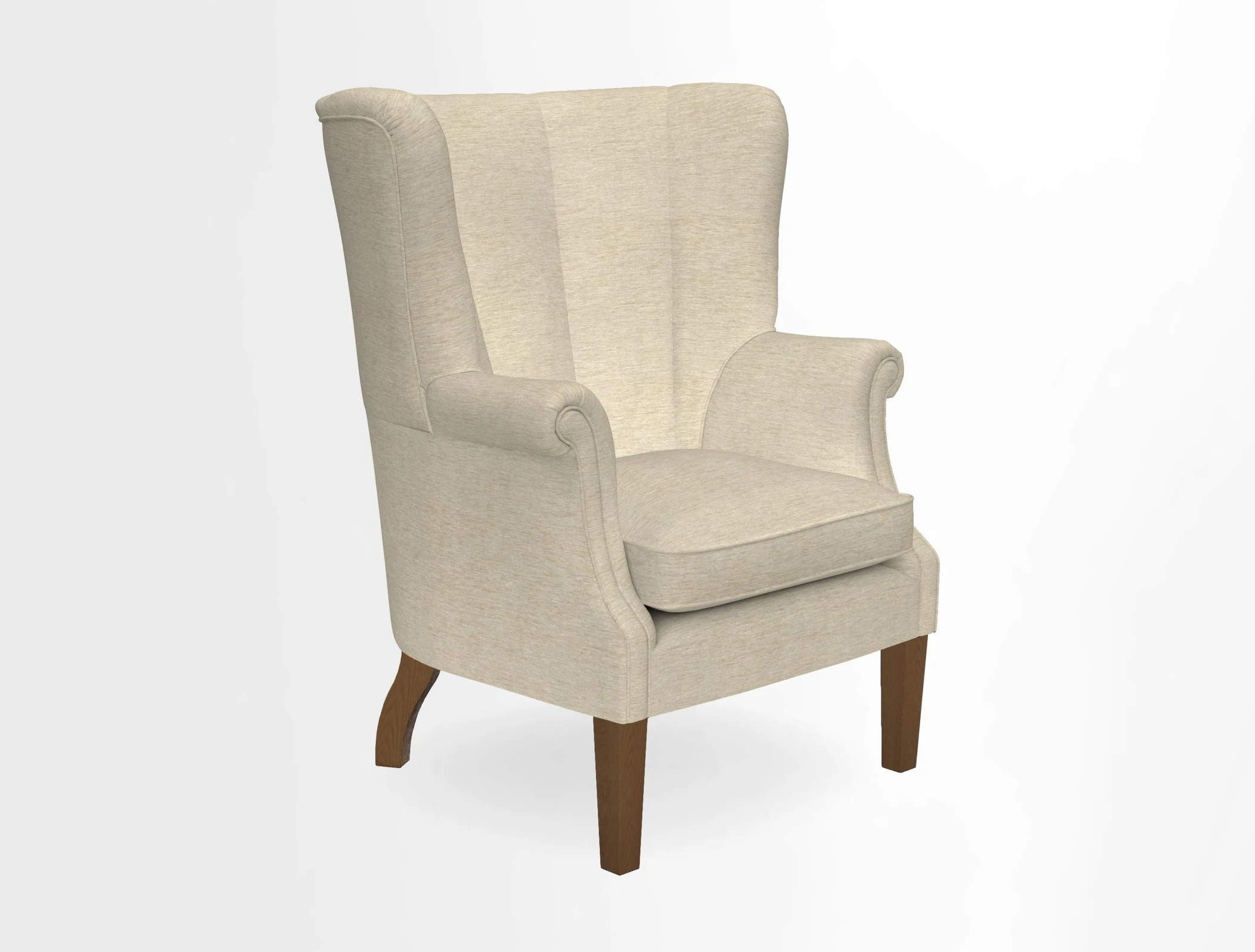 Whitewell Fluted Chair in Textured Velvet Veridian
