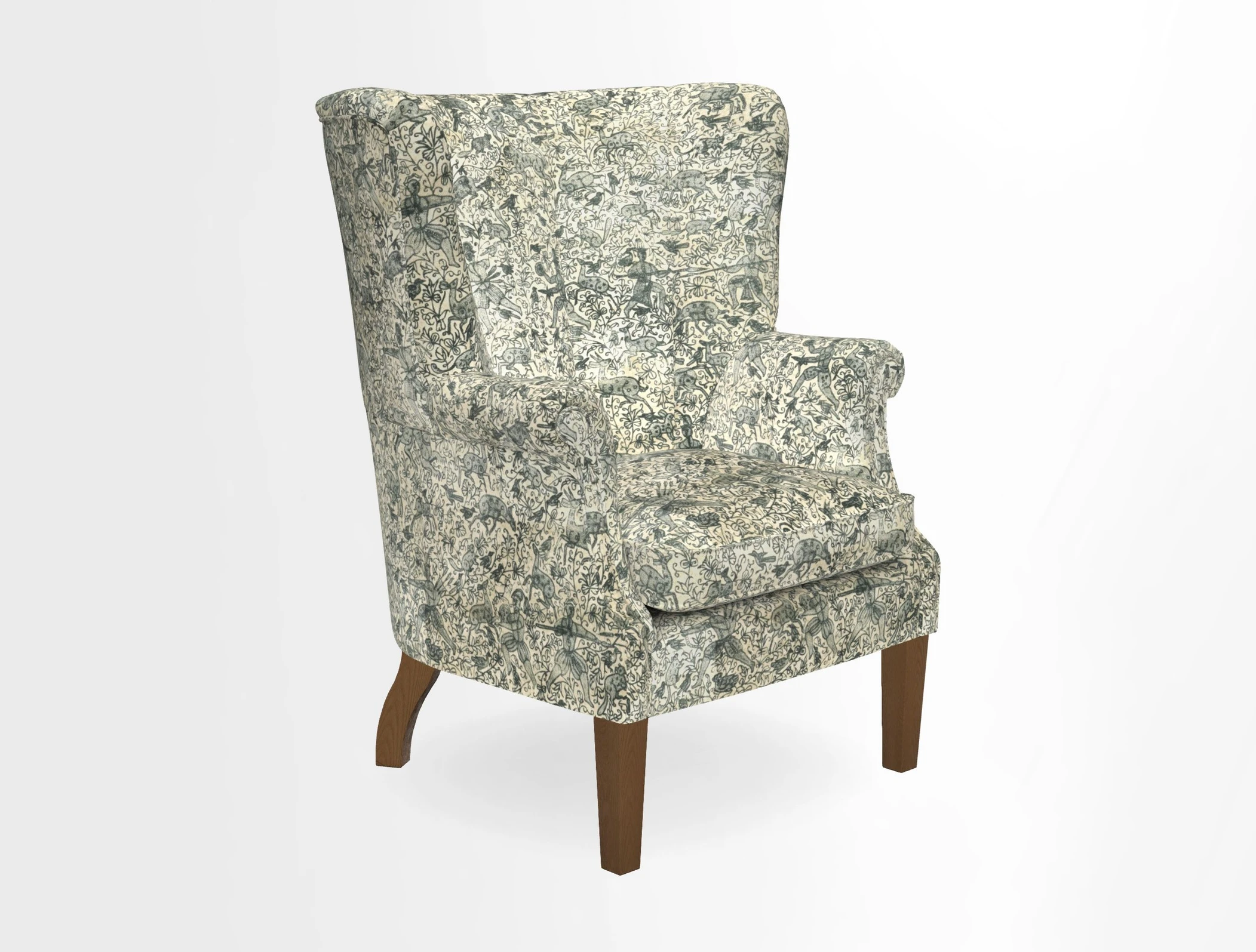 Whitewell Fluted Chair in Textured Velvet Veridian